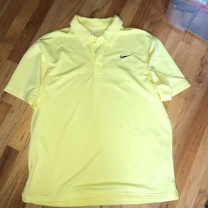 Yellow Dri-fit Nike golf polo